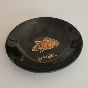 Vintage Couroc of monterey decorative plate butterfly diameter 7 7/8inch